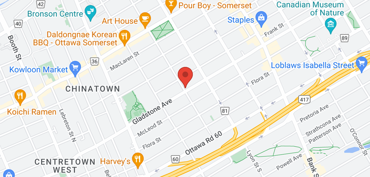 map of 549 GLADSTONE AVE
